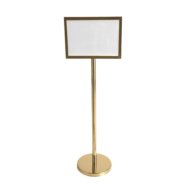 Gold A3 Floor Menu Display Stand Stainless Steel