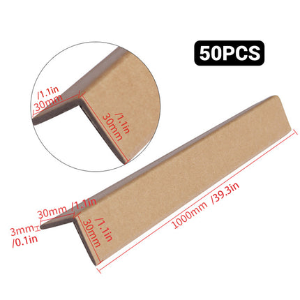 50PCS Brown Kraft Paper Corner Protector Sturdy Durable for Shipping Pack Use