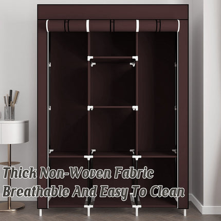 Simple Wardrobe With Shoe Rack Non Woven Fabric Foldable For Home Bedroom