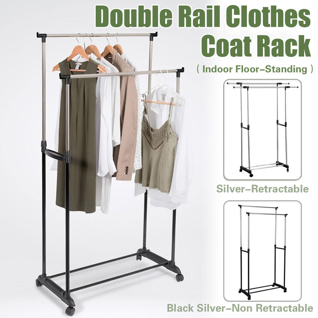 Double Rail Clothes Drying Rack For Indoor Outdoor Laundry Space Saving Durable