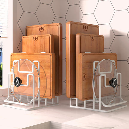 2PCS Metal Cutting Board Holder Rack Kitchen Bench Organiser for Lids Chopping Boards