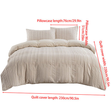 Bedding Set 3PCS Quilt Cover Pillowcase Soft Microfiber Queen Size Bedroom Decor