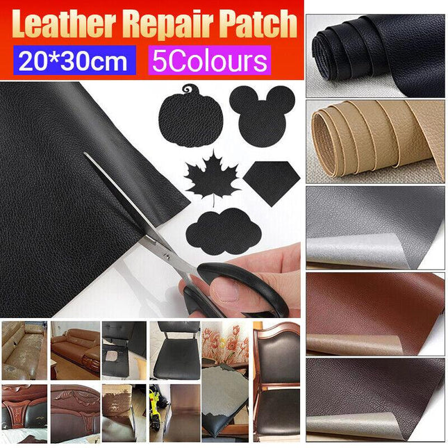 2X Self Adhesive Leather Repair Patches Kit Sofa Couch Car Seats Patching Tool - Aimall