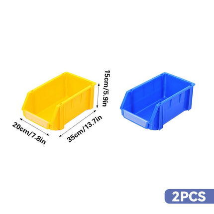 2PCS Thickened Slanted Plastic Storage Box for Screws Nuts Crafts Storage Use