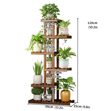 6Tier Freestanding Balcony Flower Stand Rack Indoor Outdoor Plant Shelf Display