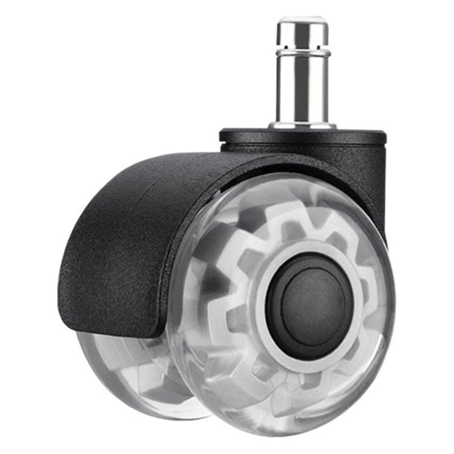 5PCS Silent Office Chair Caster Wheels Transparent Double Roller Replacement Set