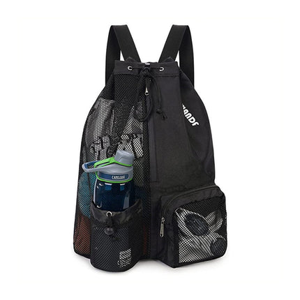 Mesh Drawstring Backpack Lightweight Sports Bag for Gym Swimming Beach Use