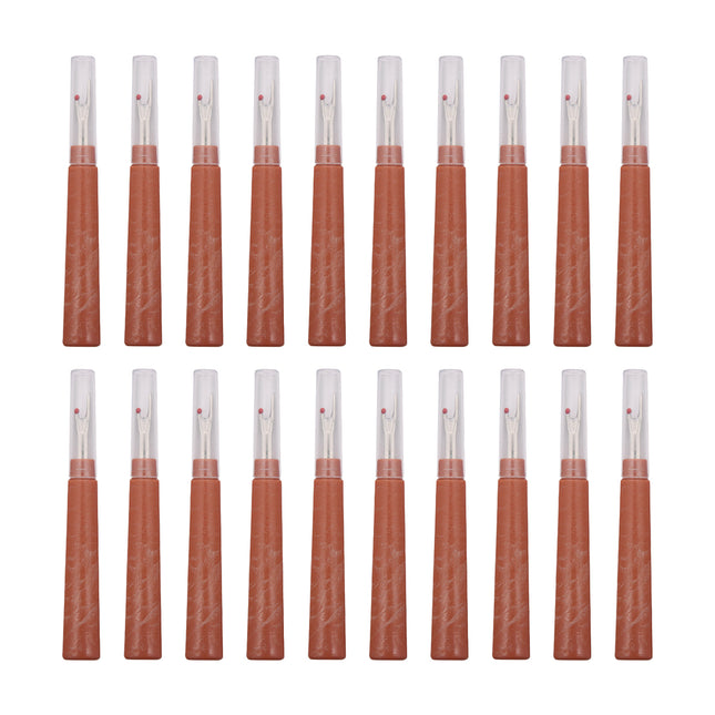 20PCS Wood Grain Seam Ripper Thread Cutter Sewing Tool With Lid Durable