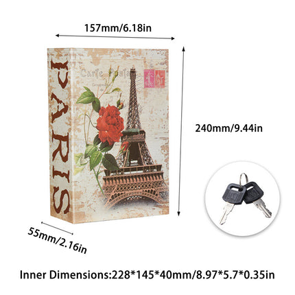 Book Safe Home Hidden Cash Money Box Secret Security Jewellery Key Locker 2 Keys