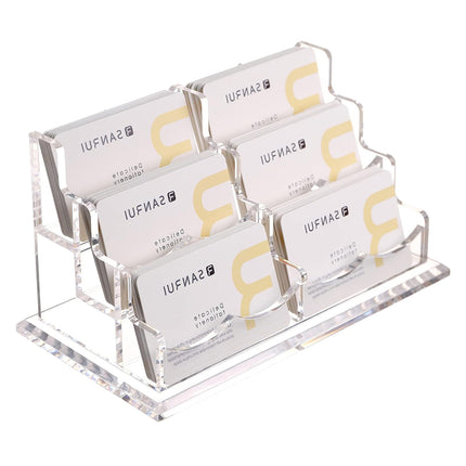 Acrylic Business Card Holder Desk Name Card Display Stand for Office Desk