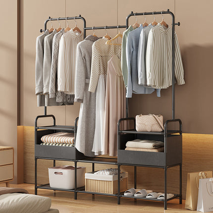 Simple Clothes Rack Steel Frame Non-Woven Fabric Durable for Bedroom Storage Use