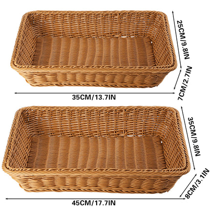 Hand Woven Rattan Tray Snack Serving Dish Hotel Fruits Pastry Plate Basket