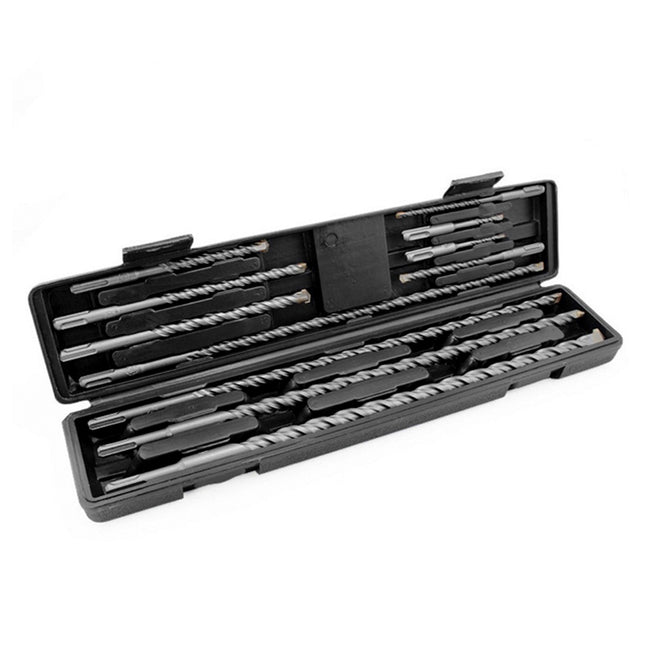 11PCS Round Shank Impact Hammer Drill Bits Durable Concrete Brick Stone Drilling