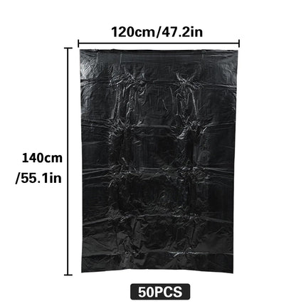 50PCS Large Trash Bags 140cmx120cm Garbage Bags for Kitchen Home Use