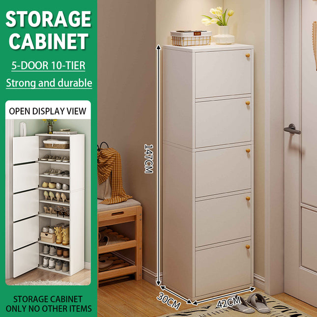 Entryway Narrow Shoe Cabinet Space Saving Hallway Organizer For Front Door