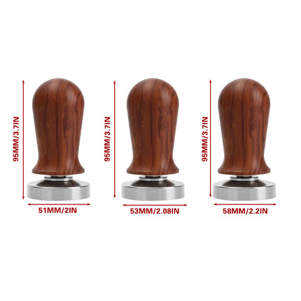 304 Stainless Steel Coffee Tamper Press Non-Slip Handle Even Tamping 51/53/58mm