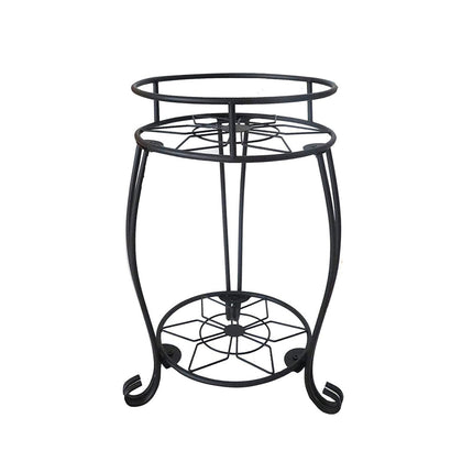 Foldable Plant Stand 2 Tier Metal Flower Shelf for Indoor Outdoor Garden Use