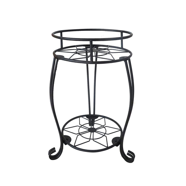 Foldable Plant Stand 2 Tier Metal Flower Shelf for Indoor Outdoor Garden Use