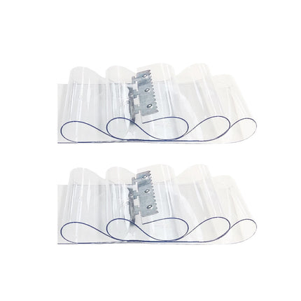 Clear PVC Strip Door Curtain 2 Pack 200cm Thermal Dust Barrier
