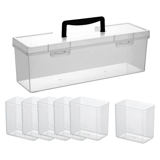 Small Parts Screw Storage Box Transparent Organizer Portable Hardware Toolbox