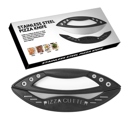 Pizza Cutter Food-Grade Stainless Steel with Protective Cover Black