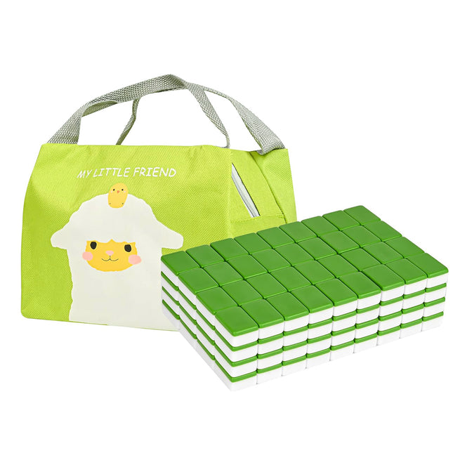 Portable Mini Mahjong Set Compact Size for Travel Home Family Gatherings Durable