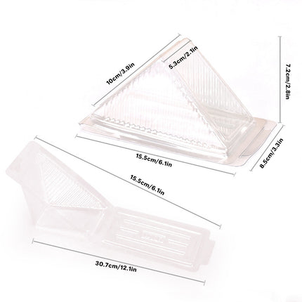 100pcs Transparent Sandwich Packaging Box Plastic Triangle for Baked Snacks