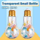 50PCS 100ML Transparent Bulb Bottle Plastic Candy Jar Storage Container Reusable