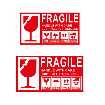 Fragile Warning Self Adhesive Sticker For Express Shipping Courier Alert Use