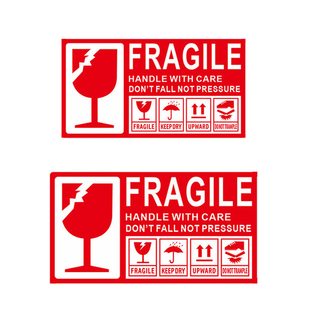 Fragile Warning Self Adhesive Sticker For Express Shipping Courier Alert Use