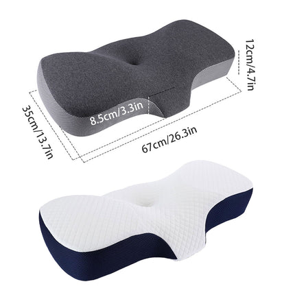 Memory Foam Neck Pillow Ergonomic Slow-Rebound with Tencel Mesh Cover