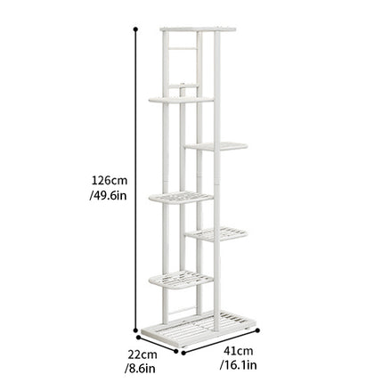 7 Tier Metal Plant Stand Indoor Outdoor Vertical Garden Shelf Rack
