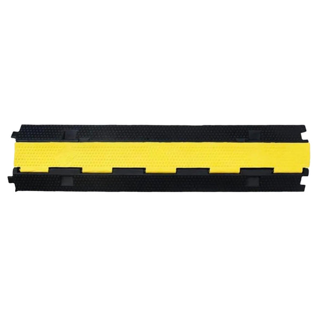 Rubber Slotted Speed Bump with Flip Cable Cover for Driveways