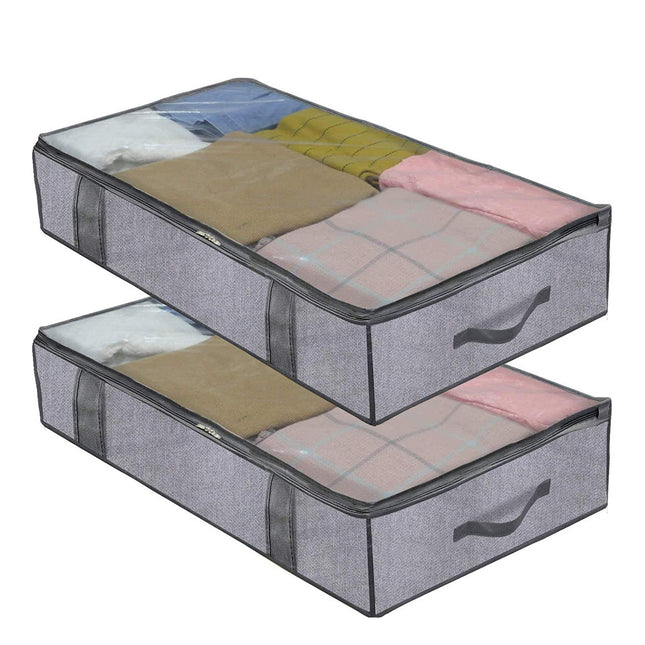 2PCS Clothes Under Bed Storage Bag Wardrobe Dustproof Moisture-proof Organizer Bag