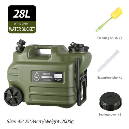 28L Portable Camping Water Storage Tank with Tap Leak Proof Easy Carry Handheld