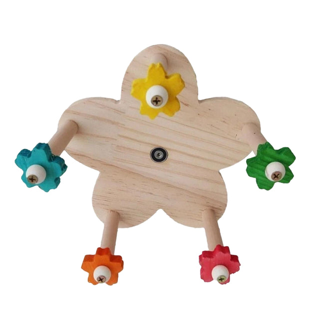 Rotating Wooden Bird Toy Parrot Ferris Wheel Cage Play Stand Turntable Spinner