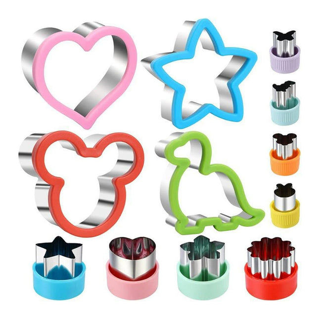 12PCS Sandwich Cutters Cartoon Cookie Molds Food Grade For Baking Decoration