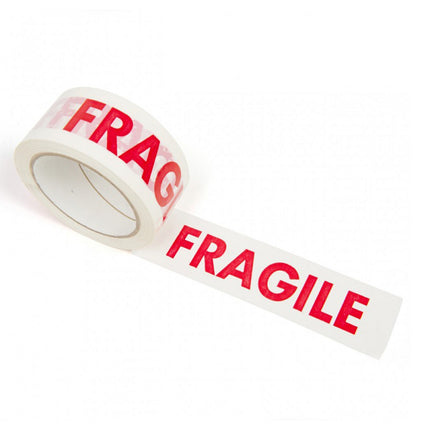 Fragile Warning Tape 5 Rolls 4.8cm x 100m White Red Print for Packing Moving