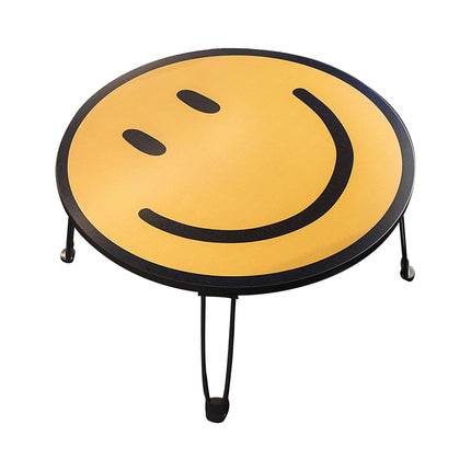 Foldable Small Table with Smiley Face Pattern Childrens Study Desk Play Table