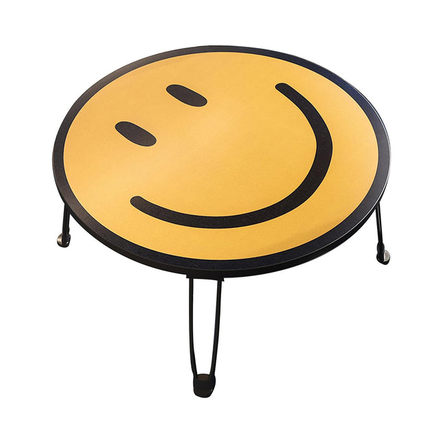 Foldable Small Table with Smiley Face Pattern Childrens Study Desk Play Table