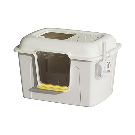 Large Enclosed Cat Litter Tray With Door Anti Splash Odour Control Cat Toilet Box