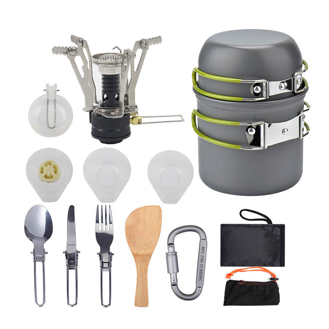 Portable Outdoor Camping Cookware Set for Hiking Picnics Travel Cooking Tools
