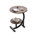 Round Side Table Small End Table Nightstand with Shelf for Living Room Bedroom