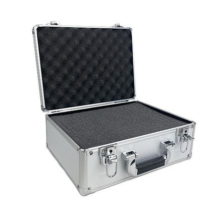 Aluminium storage case open showing customisable foam insert - portable tool equipment carry case