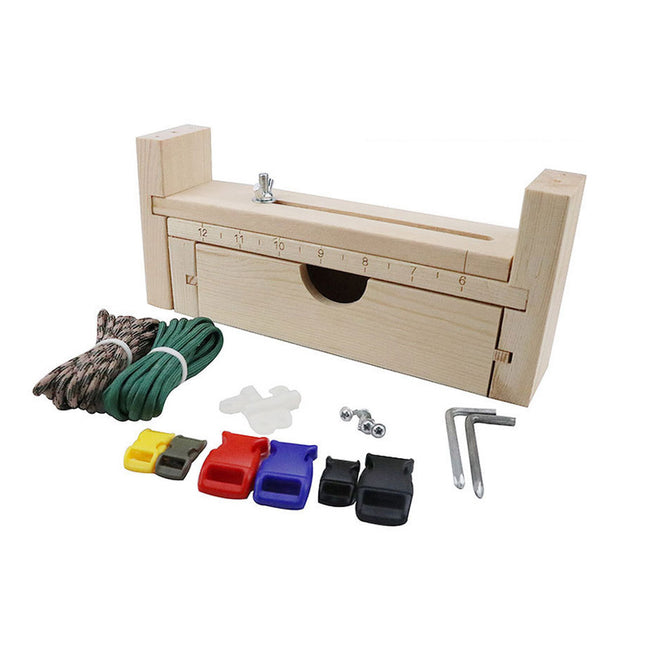 Solid Wood Paracord Bracelet Jig Adjustable Braiding Maker Tool Storage Drawer