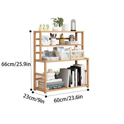 Bamboo Desktop Bookshelf Organiser 60x23x66cm