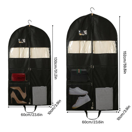 2pcs Hanging Closet Garment Dust Cover Storage Bag Clothes Protector Organizer