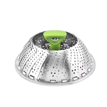 Folding Stainless Steel Steamer Basket Expandable Safe Durable Easy To Use