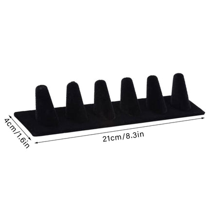 Resin Flocking Ring Holder Display Stand Jewelry Finger Rings Organizer Stand