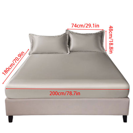Bed Sheet Set Solid Colour Summer Three Piece Pillowcase Bedding Cover for Home